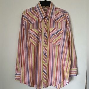 Flying R Ranchwear Western Striped pearl snap Fruit Stripe Button-Up Shirt